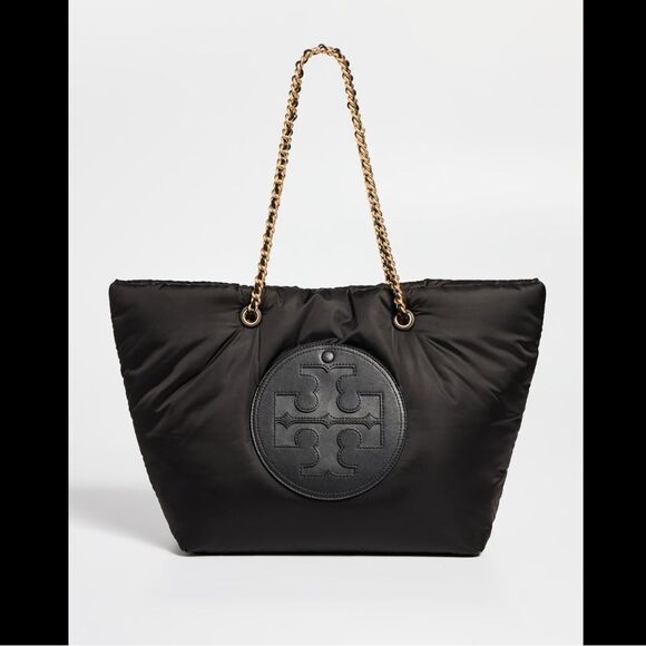 New Tory Burch ELLA PUFFY CHAIN TOTE BLACK